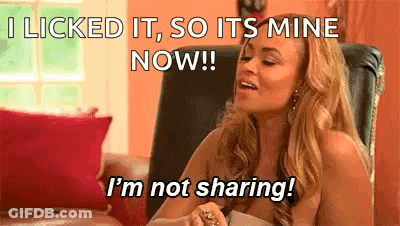 Woman Sitting In Chair Saying I Licked It So Its Mine Now GIF