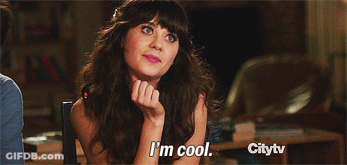 Woman Sitting In Chair Saying Im Cool GIF