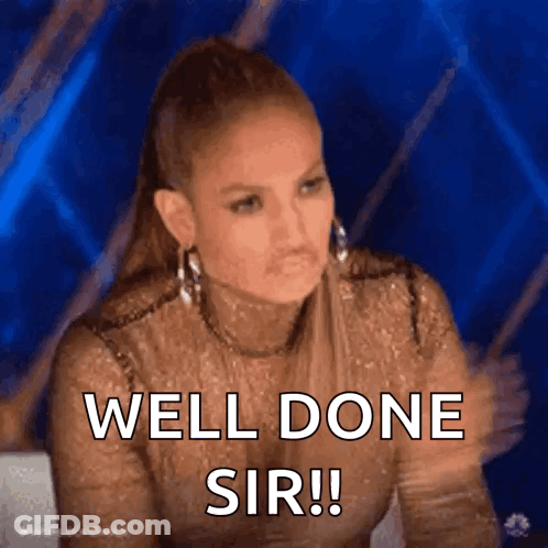 Woman Sitting In Chair Saying Well Done Sir GIF