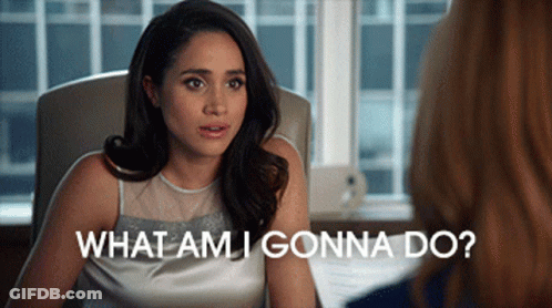 Woman Sitting In Chair Saying What Am I Gonna Do GIF