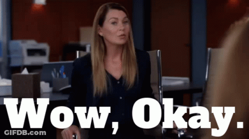 Woman Sitting In Chair Saying Wow Okay GIF