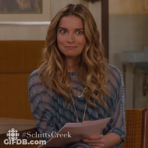Woman Sitting In Chair #SchittsCreek GIF