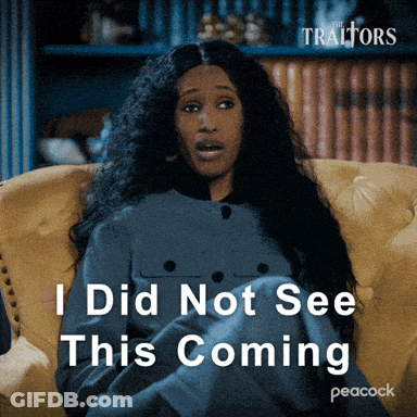 Woman Sitting In Chair Shocked I Did Not See This Coming GIF