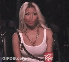 Woman Sitting In Chair With Coca Cola Can GIF