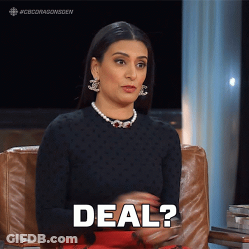 Woman Sitting In Chair With Deal On Arm GIF