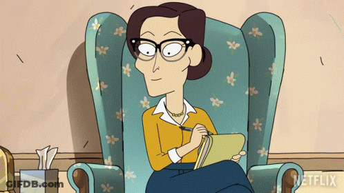 Woman Sitting In Chair With Netflix Logo GIF