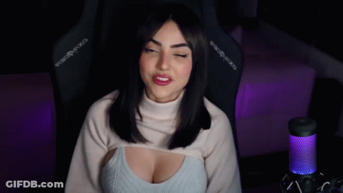 Woman Sitting In DXRacer Chair GIF