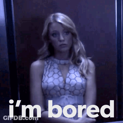 Woman Sitting In Elevator Saying I'm Bored GIF
