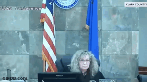 Woman Sitting In Front Of Computer Saying Clark County GIF