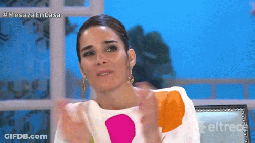 Woman Sitting In Front Of Mesaza En Casa Screen GIF