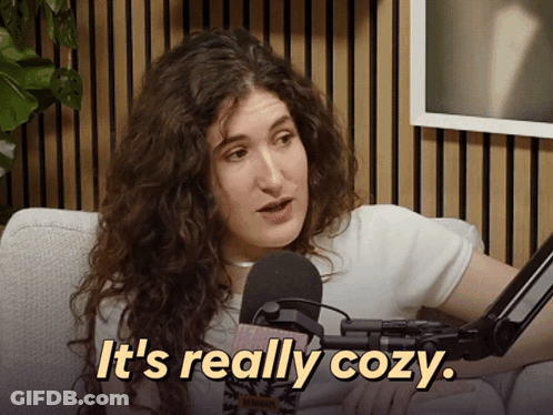 Woman Sitting In Front Of Microphone Cozy GIF