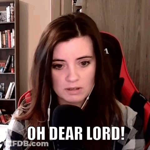 Woman Sitting In Front Of Microphone Oh Dear Lord GIF