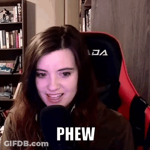 Woman Sitting In Front Of Microphone Phew GIF
