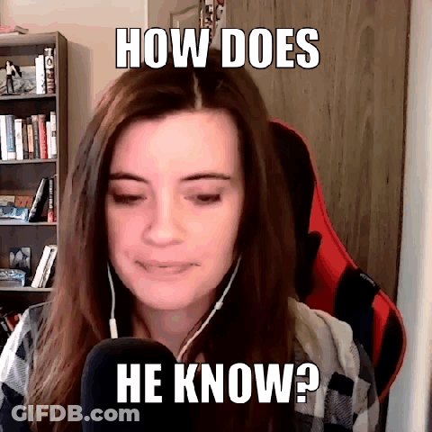 Woman Sitting In Front Of Microphone With How Does He Know GIF