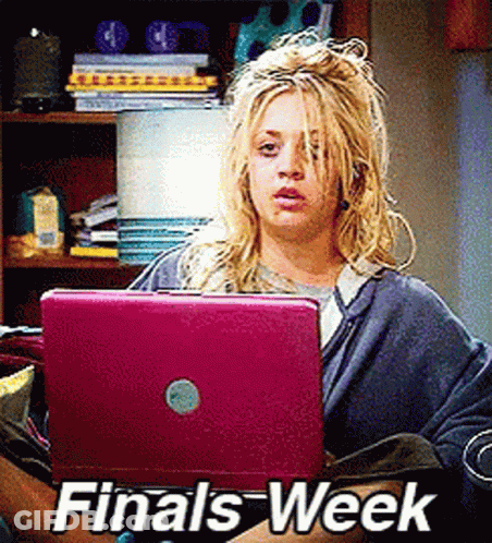 Woman Sitting In Front Of Pink Laptop Finals Week GIF