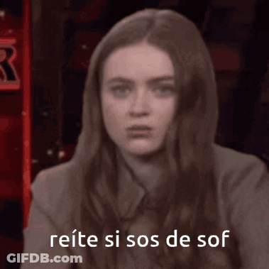 Woman Sitting In Front Of Reitere Si Sos De Sof Sign GIF