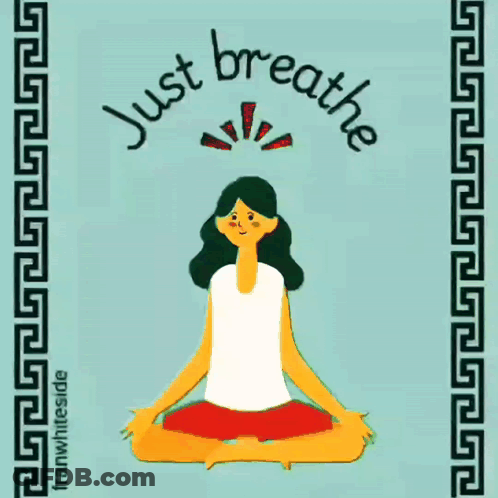 Woman Sitting In Lotus Position Just Breathe GIF