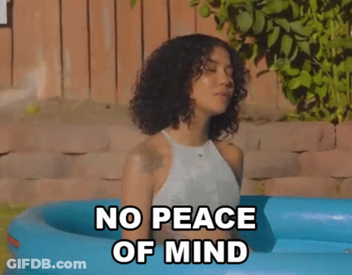 Woman Sitting In Pool No Peace Of Mind GIF