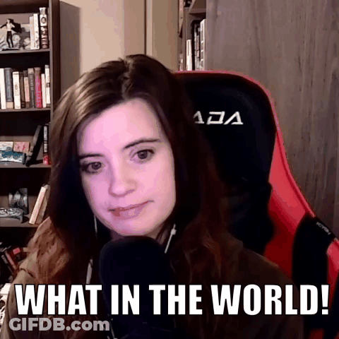 Woman Sitting In Red Chair Saying What GIF