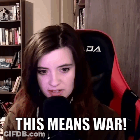 Woman Sitting In Red Chair This Means War GIF