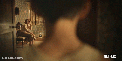 Woman Sitting In Room Netflix Ad GIF