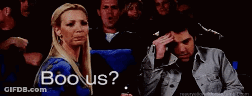 Woman Sitting Next To Man Saying Boo Us Boo You GIF