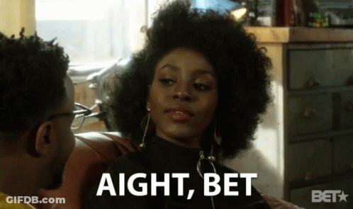 Woman Sitting Next To Man With Aight Bet GIF
