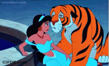 Woman Sitting Next To Tiger Finding Childhood Tumblr GIF