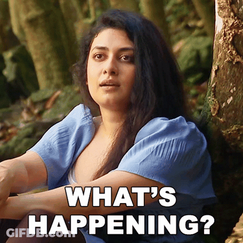 Woman Sitting Next To Tree Saying What's Happening GIF