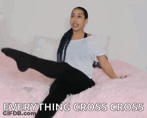 Woman Sitting On Bed Everything Cross Cross GIF
