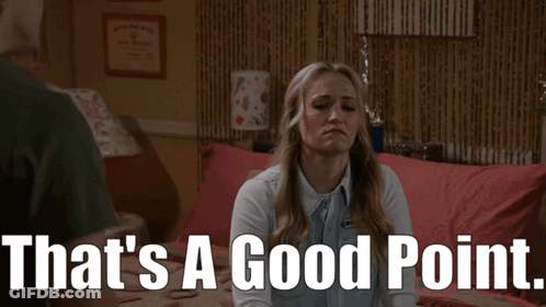Woman Sitting On Bed That's A Good Point GIF