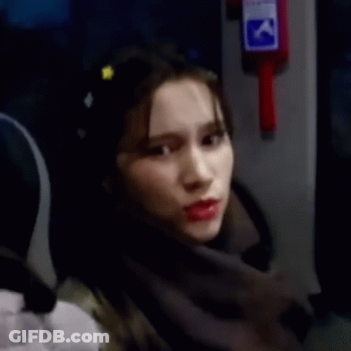 Woman Sitting On Bus Smiling GIF