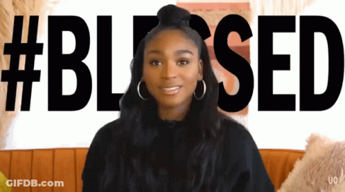 Woman Sitting On Couch Blessed GIF