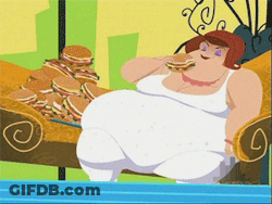 Woman Sitting On Couch Eating Sandwiches GIF