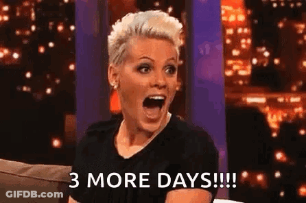 Woman Sitting On Couch Saying 3 More Days GIF