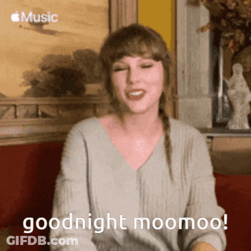 Woman Sitting On Couch Saying Goodnight Moomoo GIF