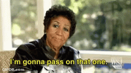 Woman Sitting On Couch Saying I'm Gonna Pass On That One GIF