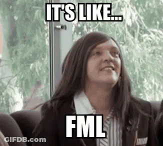 Woman Sitting On Couch Saying It's Like ... FML GIF