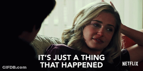 Woman Sitting On Couch Saying It Was Just A Thing GIF