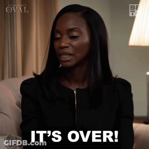Woman Sitting On Couch Saying Its Over GIF