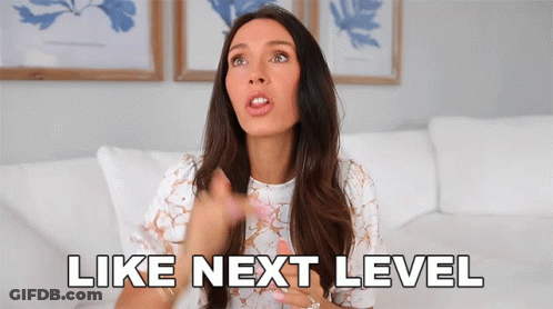 Woman Sitting On Couch Saying Like Next Level GIF