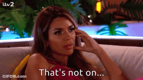 Woman Sitting On Couch Saying That's Not On GIF
