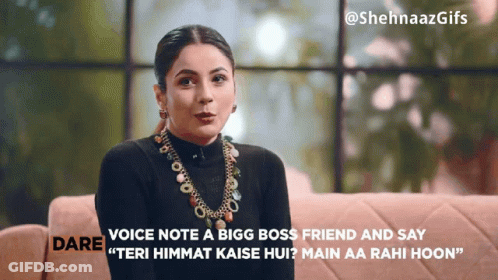Woman Sitting On Couch Says Dare GIF
