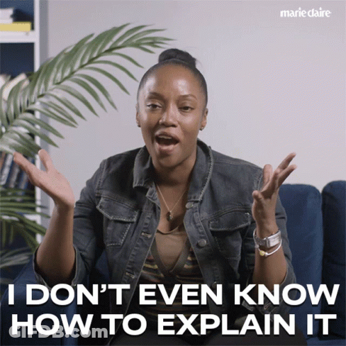 Woman Sitting On Couch Says I Don't Even Know How To Explain It GIF
