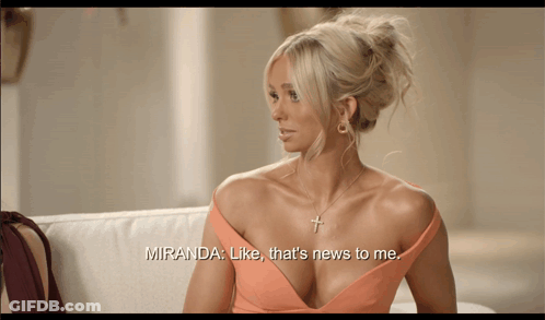 Woman Sitting On Couch Talking To Miranda GIF