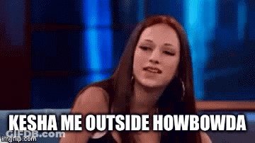 Woman Sitting On Couch With Kesha Me Outside Howbowda GIF