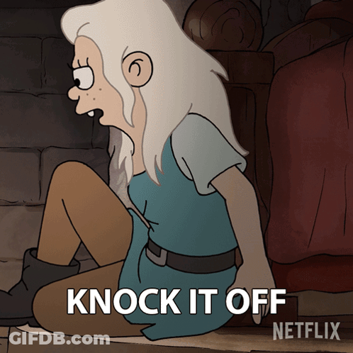 Woman Sitting On Floor Knock It Off GIF