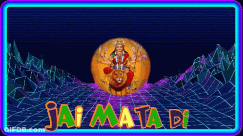 Woman Sitting On Lion Jai Mata Di GIF