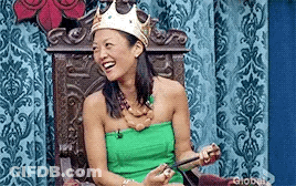 Woman Sitting On Throne In Crown And Green Dress GIF