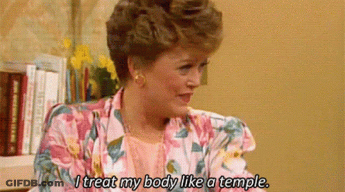 Woman Sitting Talking About Her Body GIF